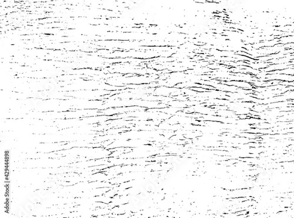 Fototapeta Distressed overlay texture of rough surface, cracked wood, tree bark. Grunge background. one color graphic resource.