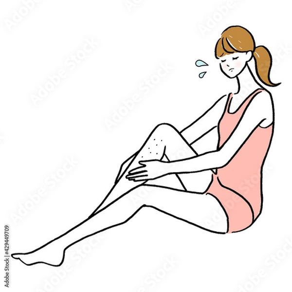 Obraz 脱毛に悩む女性のイラスト