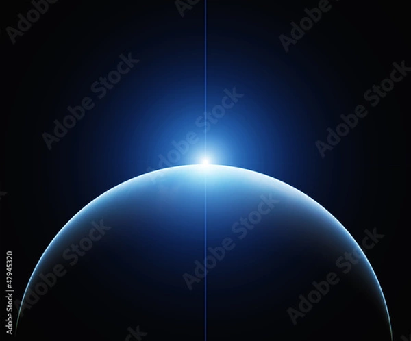 Obraz Blue planet Earth with Rising Star