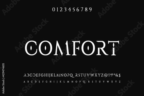 Fototapeta alphabet vintage font, typeface design, red background