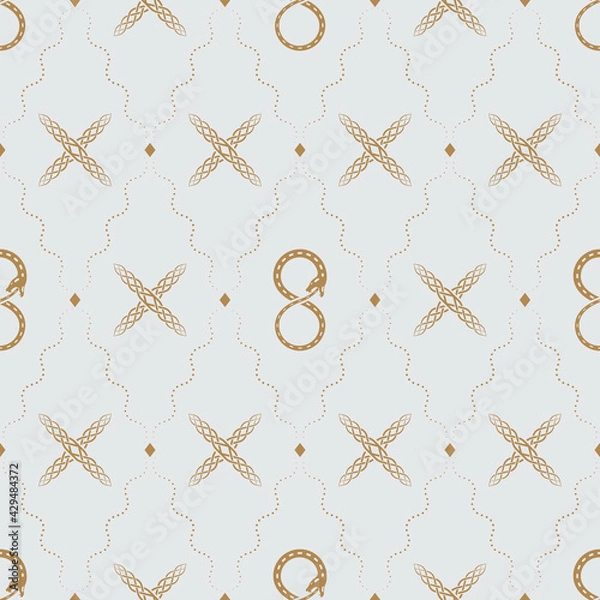 Fototapeta Seamless pattern of ancient Scandinavian