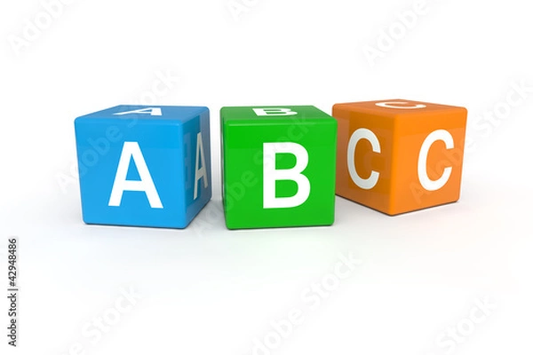 Fototapeta abc cubes isolated on white