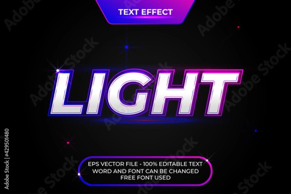 Obraz Colorful light neon text effect style theme. Editable text font effect. 