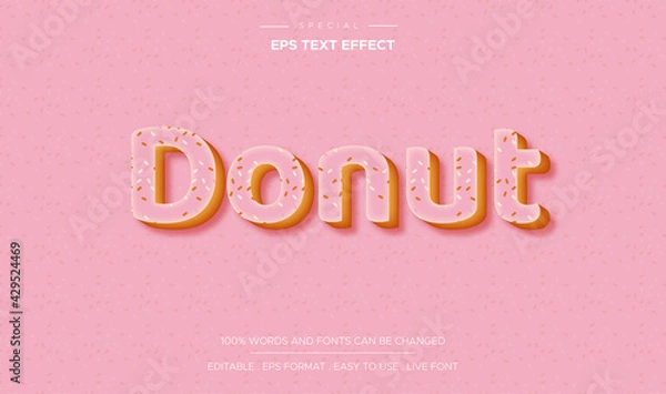 Fototapeta pink donut text effect