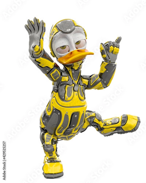 Fototapeta duck the astronaut is dancing