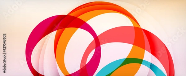 Fototapeta Ring geometric shapes, o letter repetition wallpaper. Abstract background for business or technology presentations, internet posters or web brochure covers