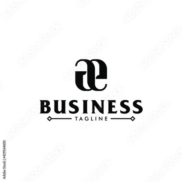 Obraz luxury letter AE monogram logo