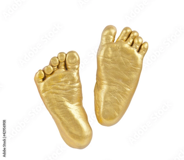 Fototapeta Baby footprints isolated on white background