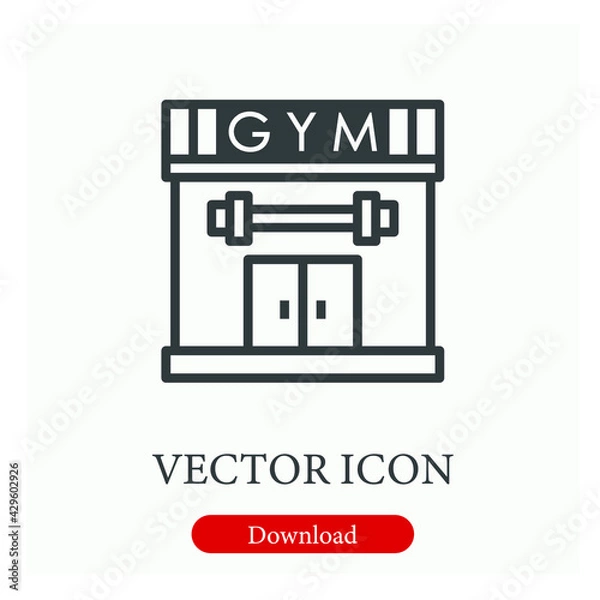 Fototapeta Leisure center vector icon.  Editable stroke. Symbol in Line Art Style for Design, Presentation, Website or Apps Elements. Pixel vector graphics - Vector
