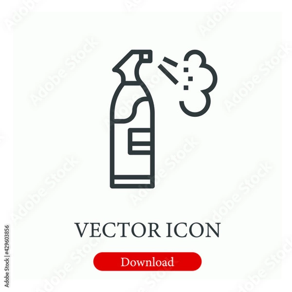 Fototapeta Spray vector icon.  Editable stroke. Linear style sign for use on web design and mobile apps, logo. Symbol illustration. Pixel vector graphics - Vector