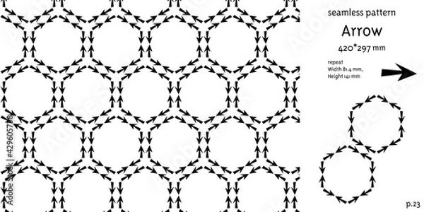 Fototapeta 矢印のシームレスパターン_23