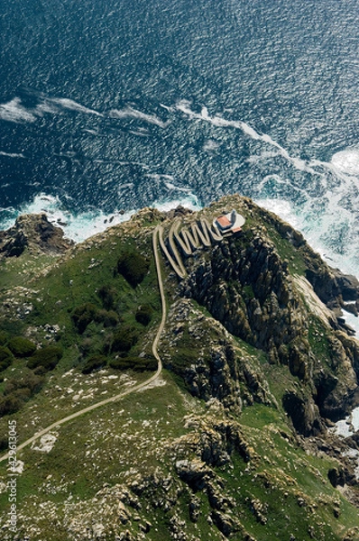 Fototapeta aerial view of the Cies Islands natural park

