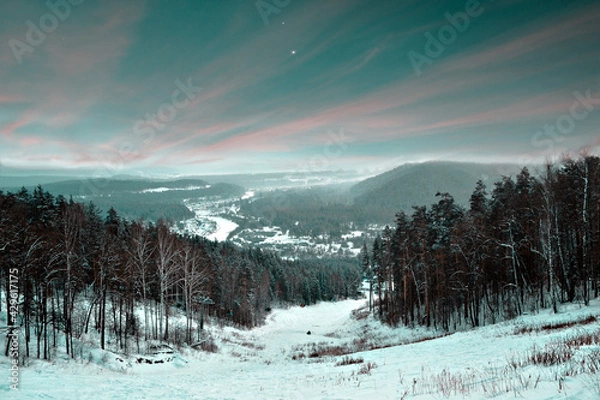 Obraz sunset in the mountains