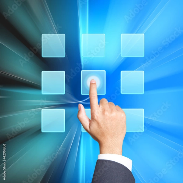 Fototapeta touch screen with transparent buttons