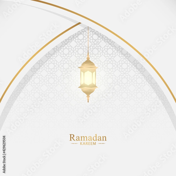 Obraz Modern Ramadan Kareem Background vector for banner and greeting card	