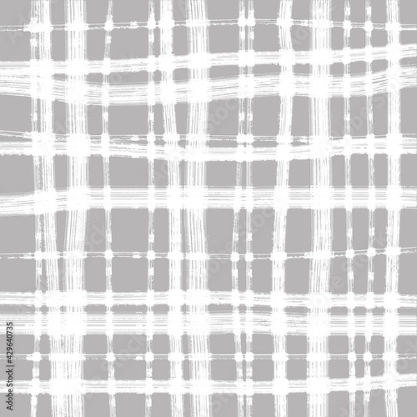 Obraz abstract vector pattern in a cage irregular lines vertical and horizontal brush strokes