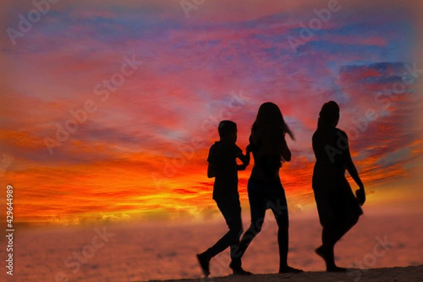 Obraz The sunset on Sri Lanka beach