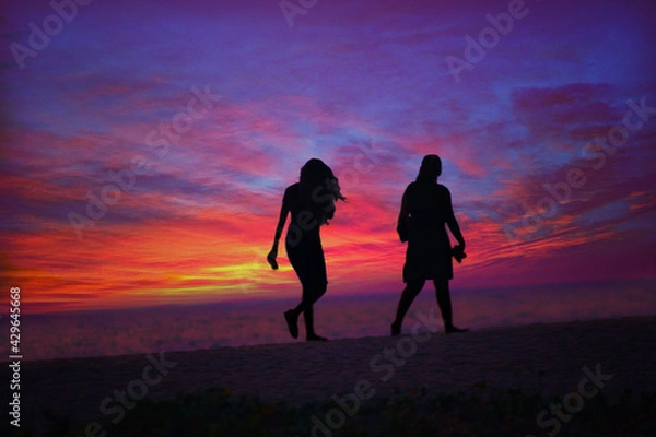 Obraz The sunset on Sri Lanka beach