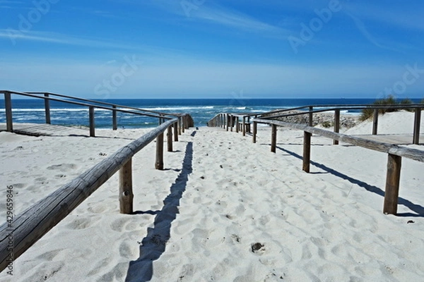 Obraz Portugal-view of Costa Nova Beach near Aveiro city