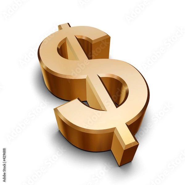 Obraz 3d golden dollar symbol