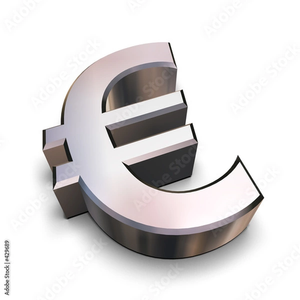 Fototapeta Symbol Euro Chrome 3D