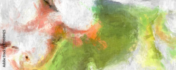 Fototapeta Rough brushstrokes on abstract background. Brush painting. Color strokes of paint. Unique wall art. Modern art on canvas. Colorful contemporary artwork.