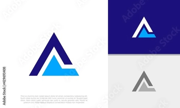Fototapeta Innovative high tech logo template. Template label for blockchain technology. Technology Logo. 	
Initials A logo design.