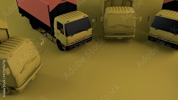 Obraz trucks on a yellow background
