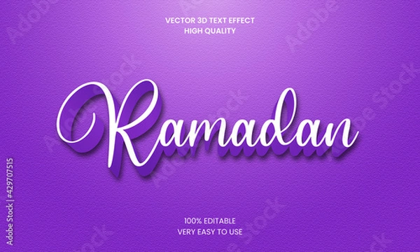 Obraz Ramadan 3d Editable Text Style Effect Mockup Premium Vector Template