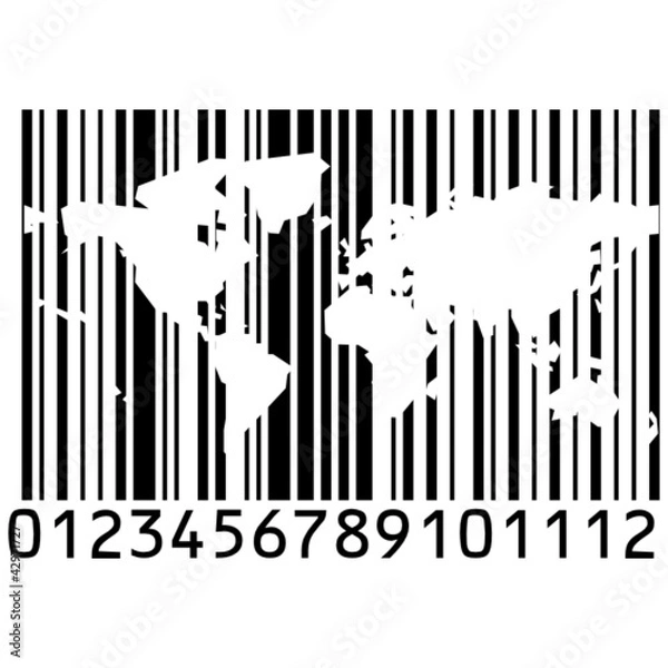 Fototapeta BARCODE WORLD ICON