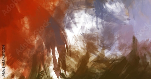 Obraz Artistic abstract background. Texture painted wallpaper. Creative illustration with strokes of paint. Brush pattern painting.