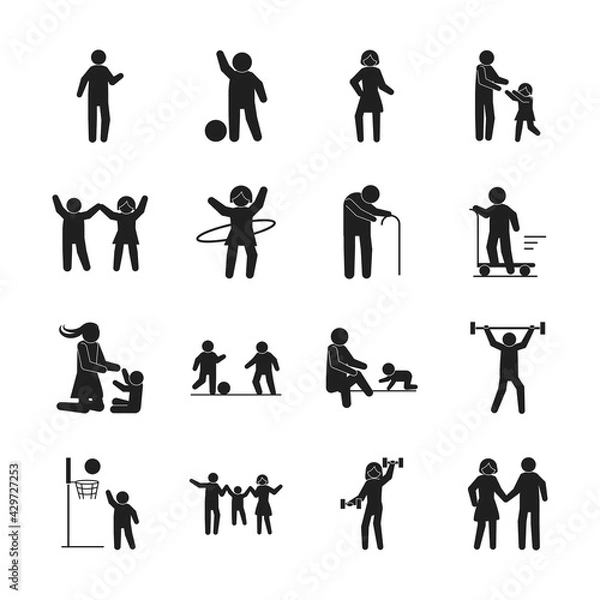 Fototapeta set pictogram people