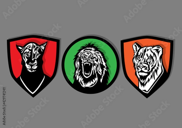 Obraz three lion head badges for you