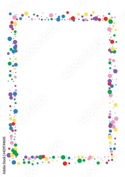 Obraz Orange Circle Creative Background. Round Random Texture. Red Event Confetti. Blue Color Dot Illustration.