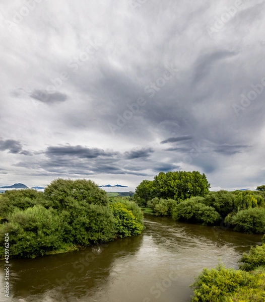 Obraz landscape with river and sky