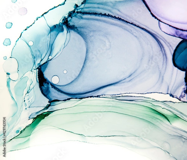 Obraz Abstract alcohol ink art drawing background fragment