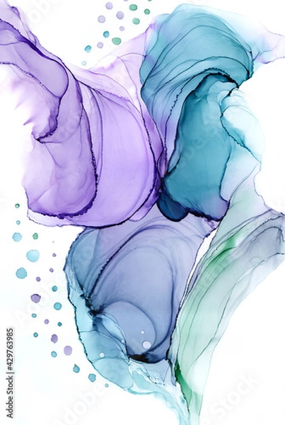 Obraz Abstract alcohol ink art drawing background composition