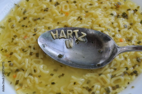 Obraz Hartz IV - Buchstabensuppe