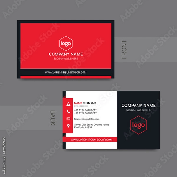 Fototapeta Creative modern business card design. Vector business card template.