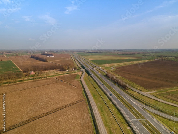 Obraz Polish main road S7 - road connecting the northern and southern parts of Poland, a section in Pomerania