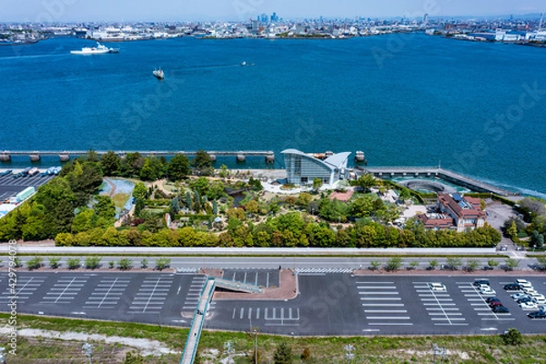 Obraz 名古屋市港区　ワイルドフラワーガーデン　ブルーボネット全景2　ドローン空撮