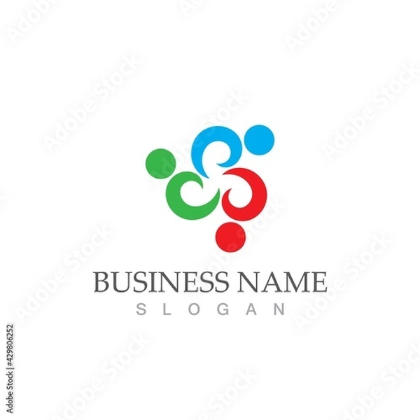 Fototapeta Community, network and social icon