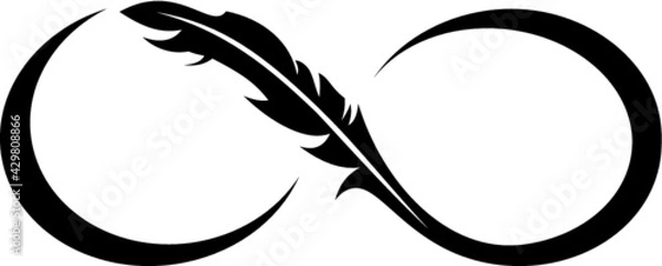 Obraz Vector illustration of the infinity feather symbol