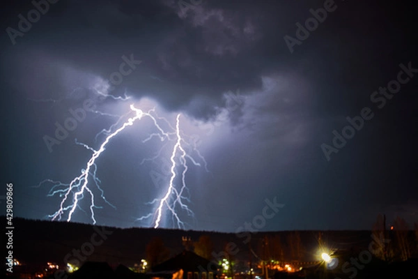 Obraz lightning in the night