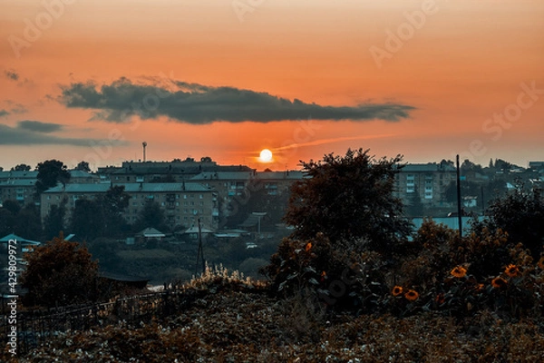 Obraz sunset over the city
