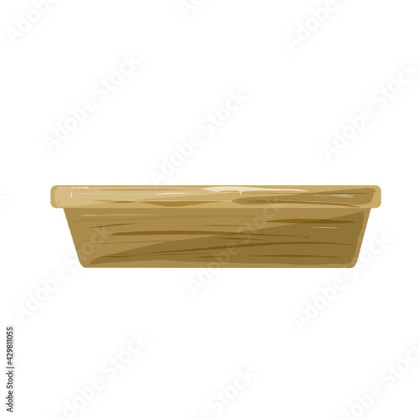 Obraz Wooden trough for animals on a white background.