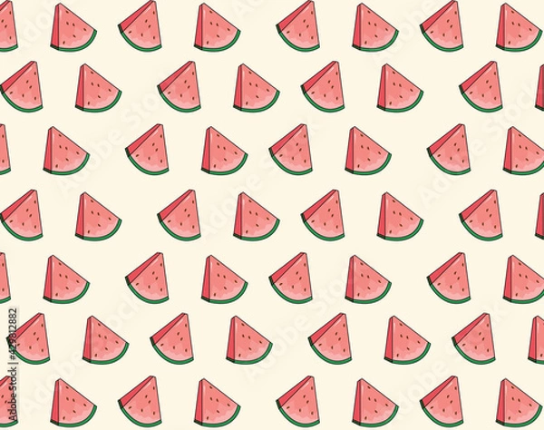 Obraz Watermelon Vector Illustration Seamless Pattern