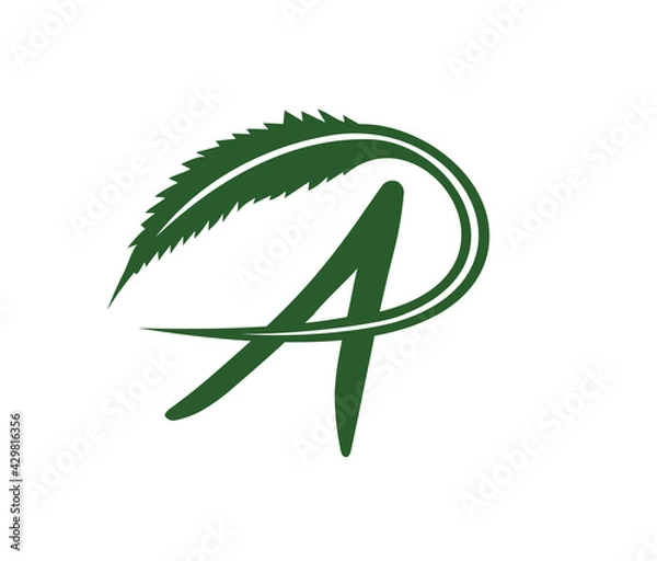 Obraz Medicine Cannabis Leaf Initial Letter A