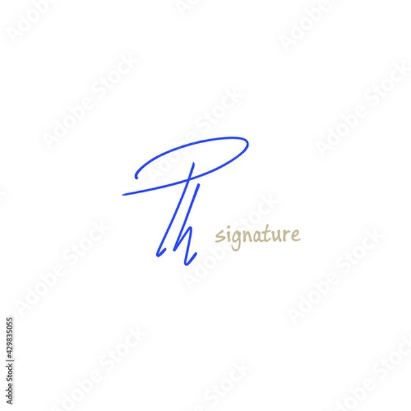 Fototapeta Initial handwriting or handwritten logo for identity