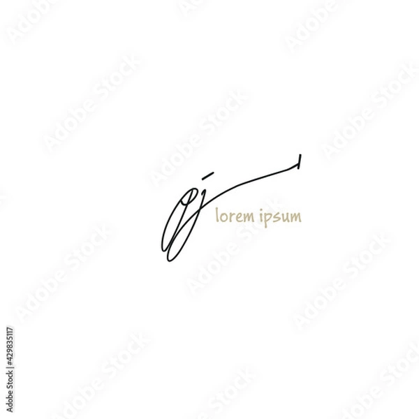 Fototapeta Initial handwriting or handwritten logo for identity